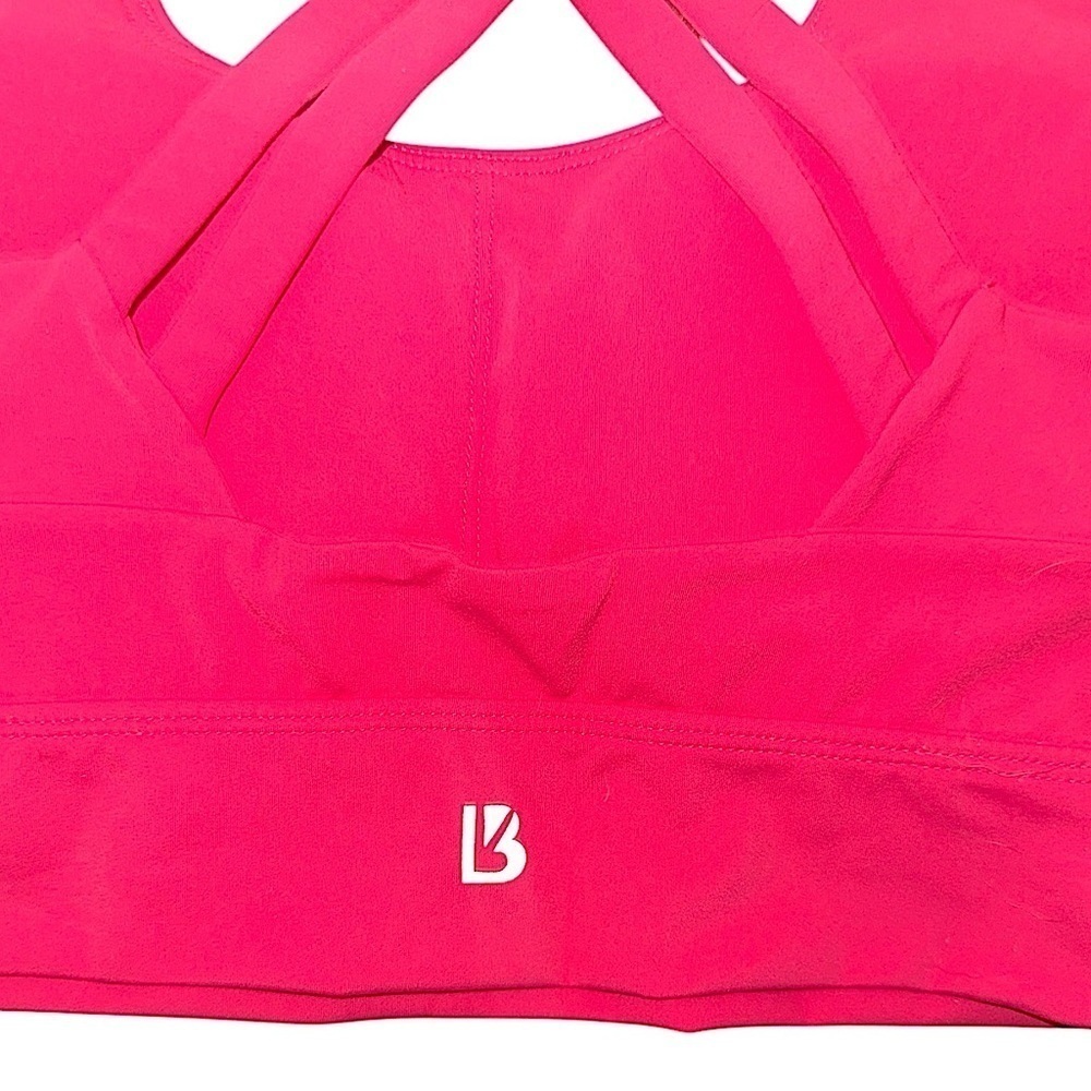 BuffBunny Rosa Med-High Support Strappy Back Soft Sports Bra / Raspberry Sz S - Picture 8 of 9
